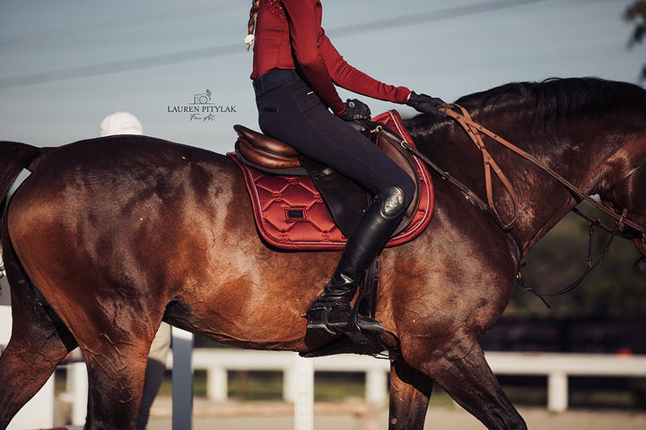 Equestrian Stockholm Classic Jump Saddle Pad - Bordeaux - Jump Saddle Pad - Kingdom Equestrian