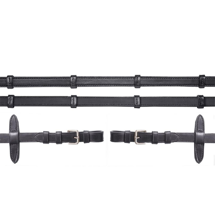 Schockemohle Half Rubber Reins With Stops - Reins - Kingdom Equestrian