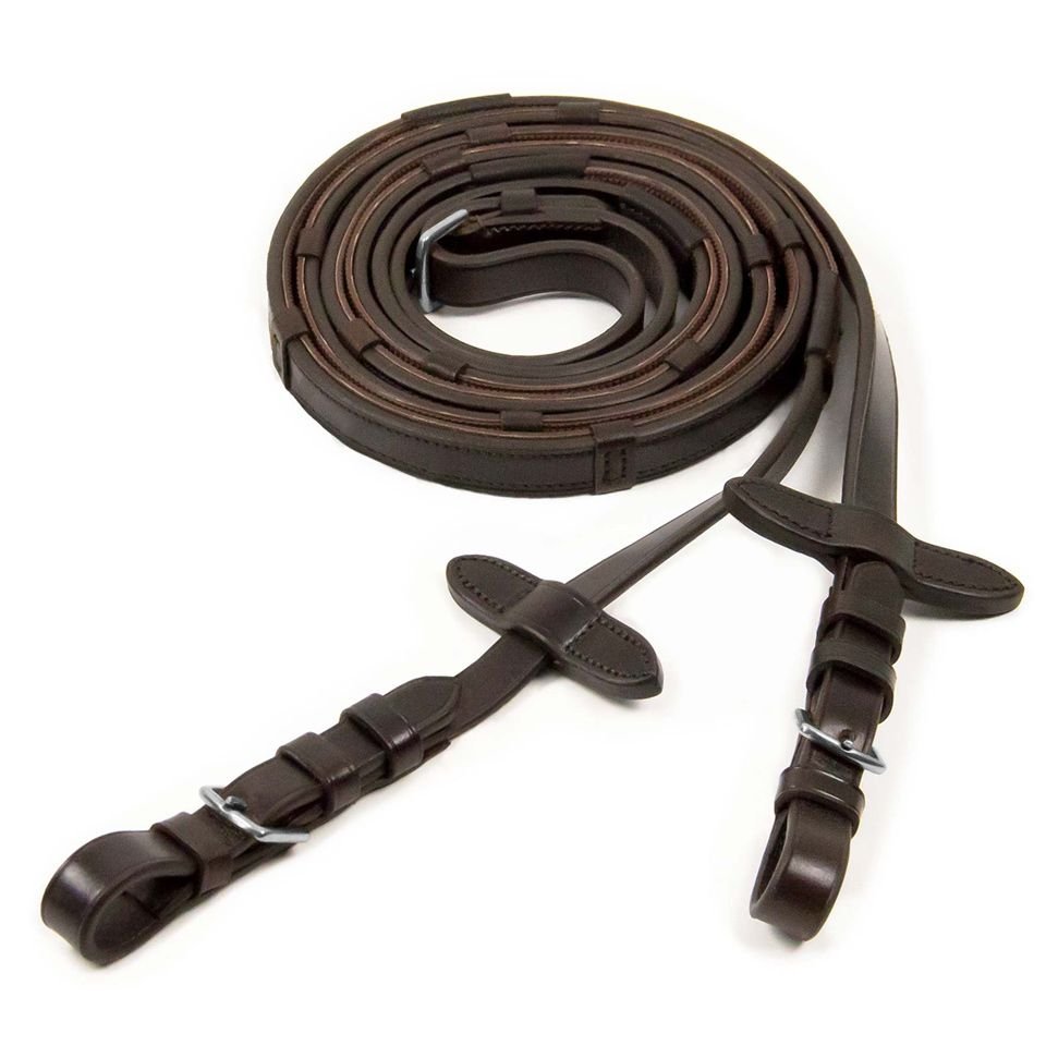 Schockemohle Half Rubber Reins With Stops - Reins - Kingdom Equestrian
