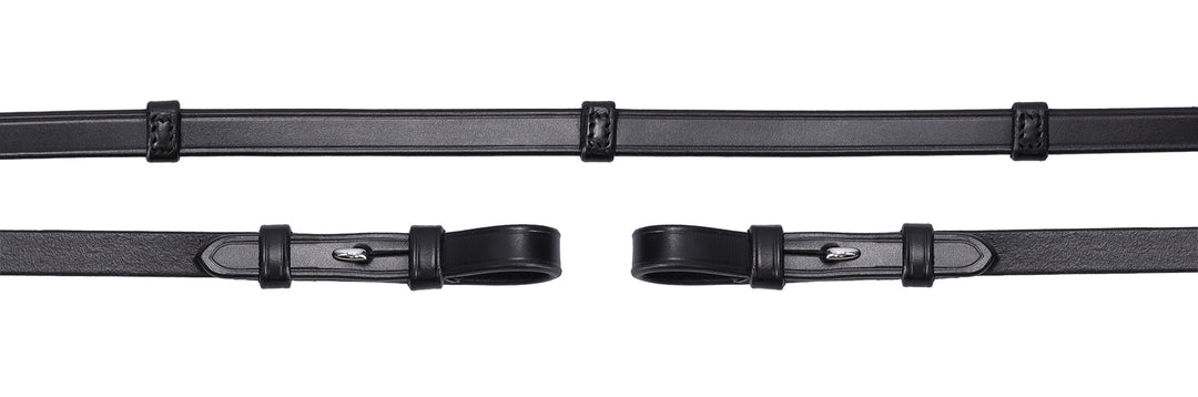 Schockemohle Plain Leather Double Bridle Reins - Hook & Stud - Reins - Kingdom Equestrian