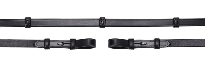 Schockemohle Plain Leather Double Bridle Reins - Hook & Stud - Reins - Kingdom Equestrian