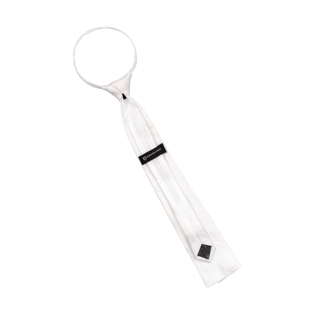 Equestro Competition Squared Honeycomb Tie - White