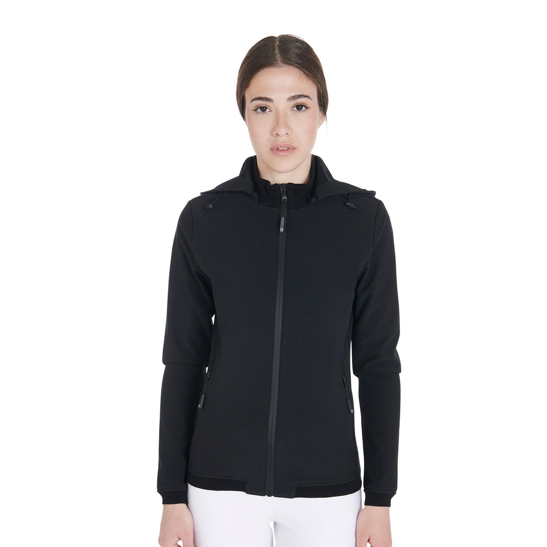 Equestro Women's Slim Fit Softshell Jacket with Internal Fleece - Navy