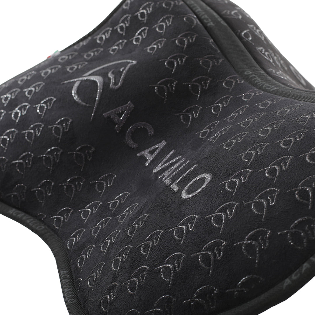 Acavallo Memory Foam Classic Suede Silicone Grip Half Pad - Black