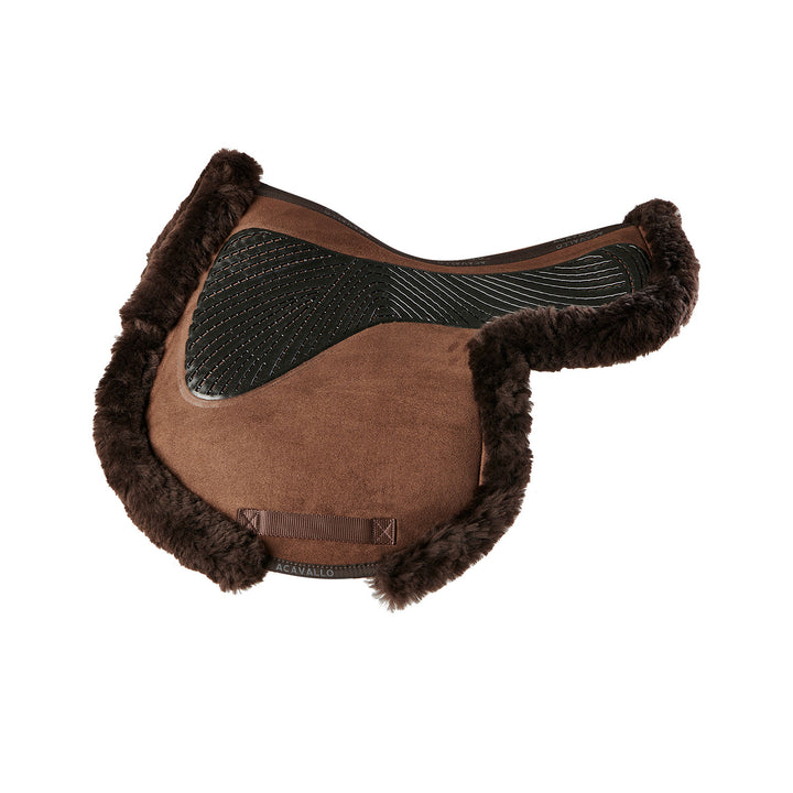 Acavallo Saddle Pad JS Classic Numnah Gel Grip - Brown - Sheepskin Brown