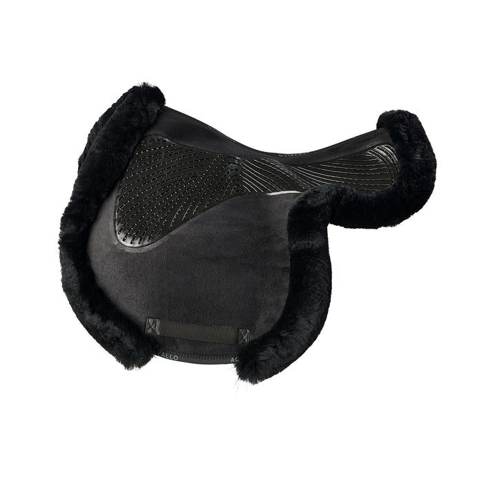 Acavallo Saddle Pad JS Classic Numnah Gel Grip - Black - Sheepskin Black