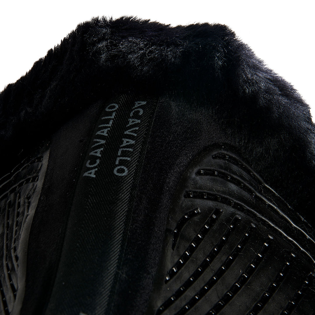 Acavallo Saddle Pad JS Classic Numnah Gel Grip - Black - Sheepskin Black