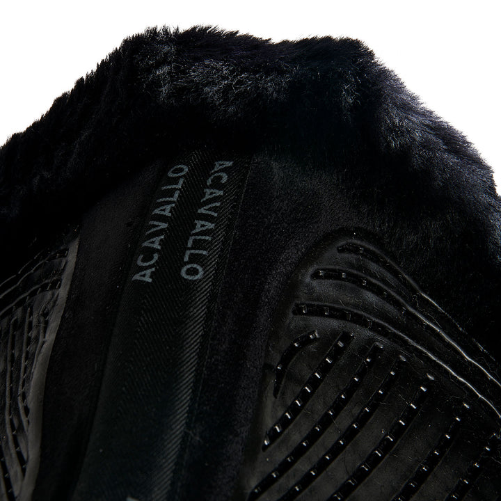Acavallo Saddle Pad JS Classic Numnah Gel Grip - Black - Sheepskin Black
