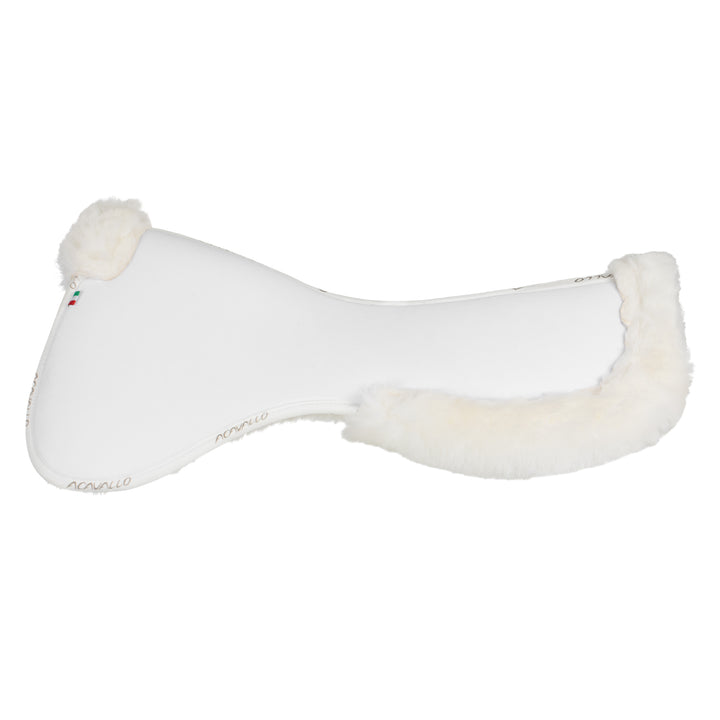 Acavallo Memory Foam Sheepskin Classic Full Half Pad - White / White