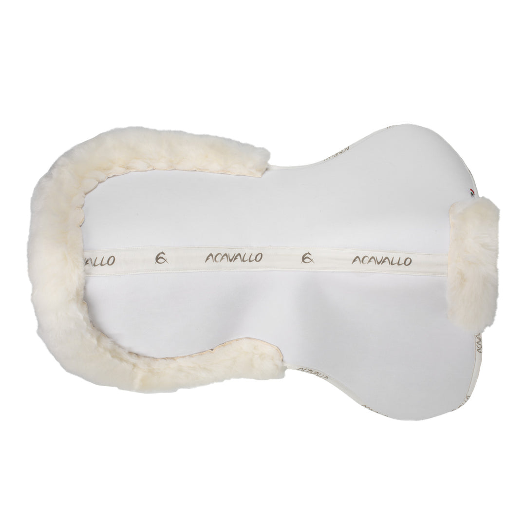 Acavallo Memory Foam Sheepskin Classic Full Half Pad - White / White