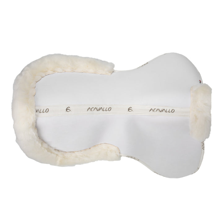 Acavallo Memory Foam Sheepskin Classic Full Half Pad - White / White