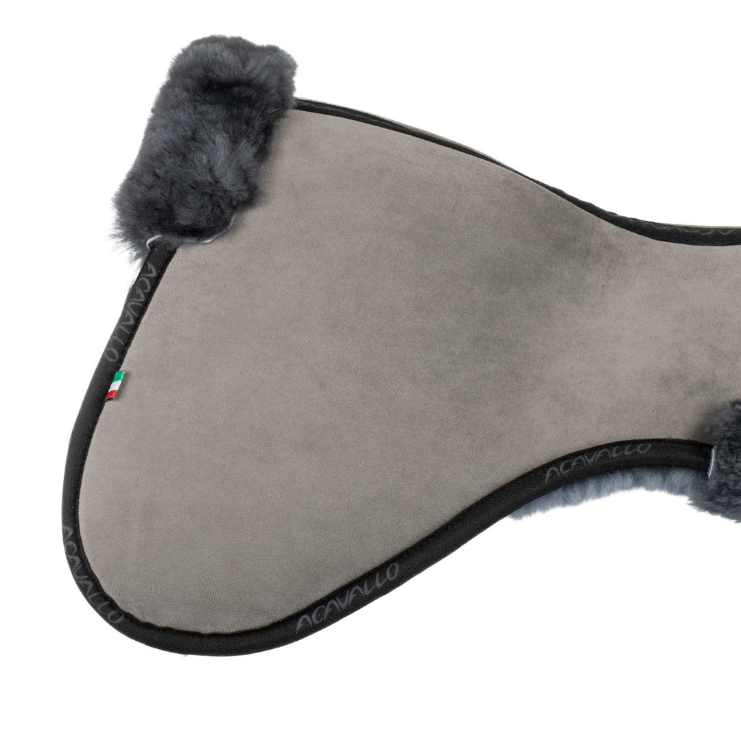 Acavallo Memory Foam Sheepskin Classic Full Half Pad - Grey / Grey