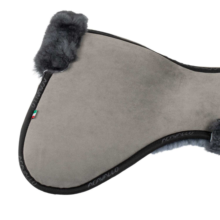 Acavallo Memory Foam Sheepskin Classic Full Half Pad - Grey / Grey