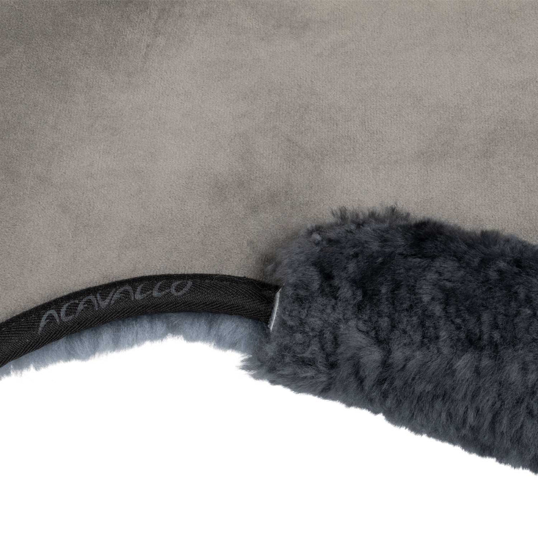 Acavallo Memory Foam Sheepskin Classic Full Half Pad - Grey / Grey