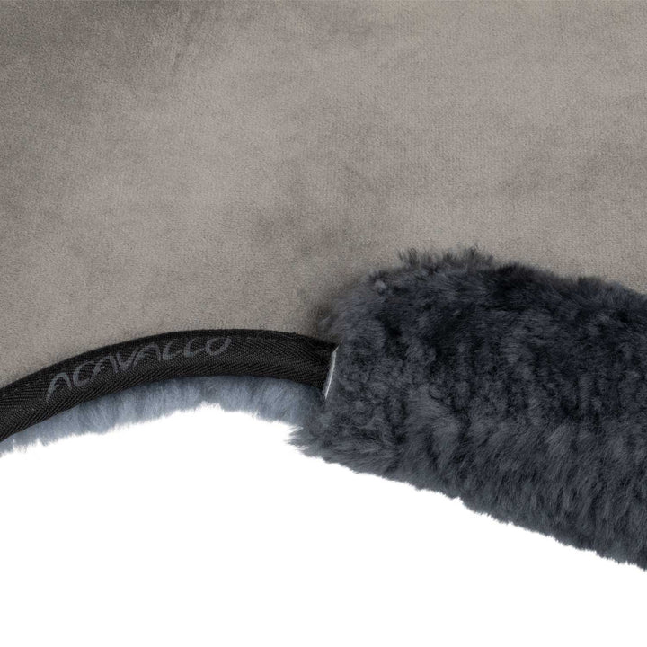 Acavallo Memory Foam Sheepskin Classic Full Half Pad - Grey / Grey