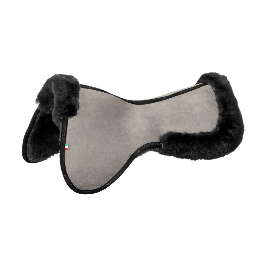 Acavallo Memory Foam Sheepskin Classic Full Half Pad - Grey / Black