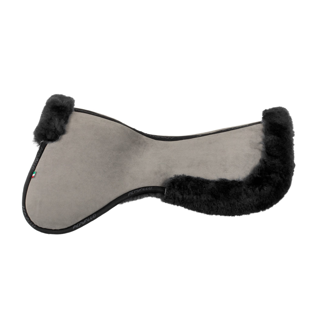 Acavallo Memory Foam Sheepskin Classic Full Half Pad - Grey / Black