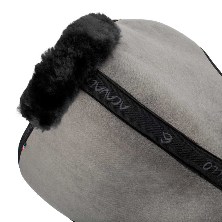 Acavallo Memory Foam Sheepskin Classic Full Half Pad - Grey / Black
