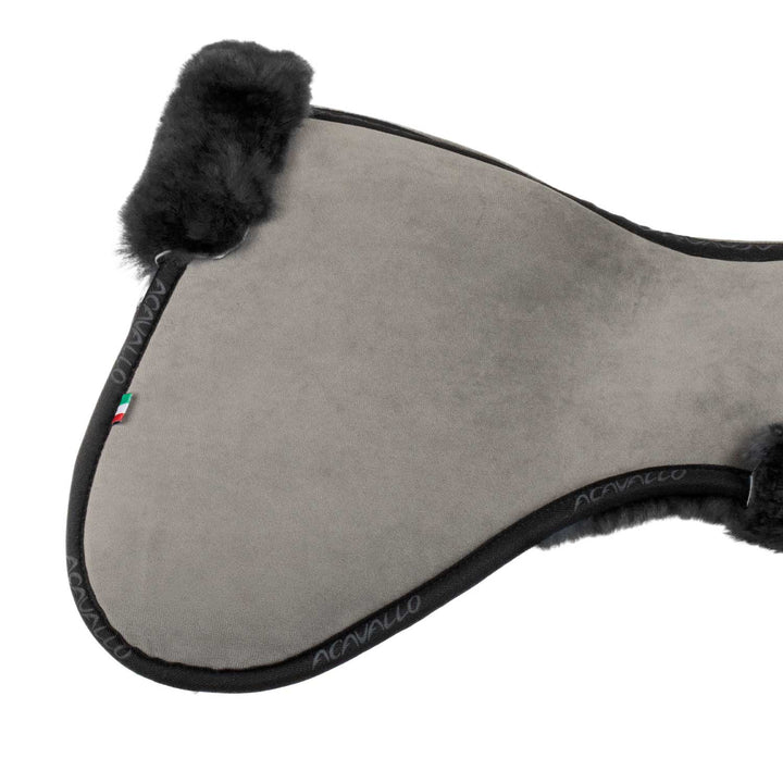 Acavallo Memory Foam Sheepskin Classic Full Half Pad - Grey / Black