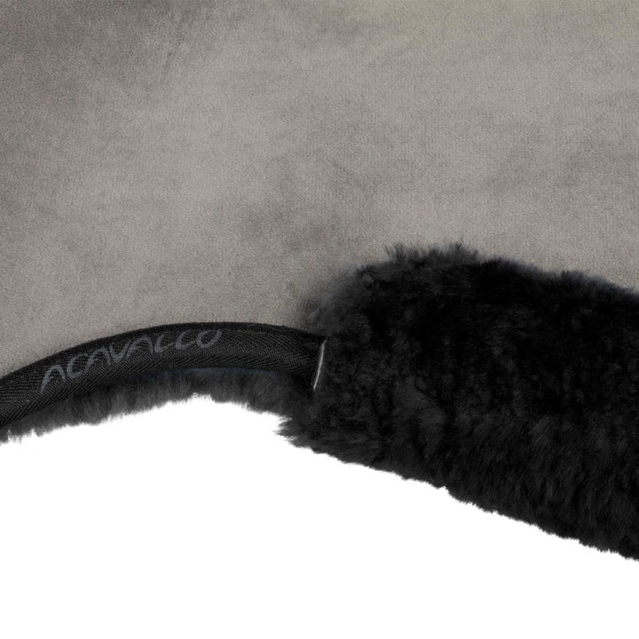Acavallo Memory Foam Sheepskin Classic Full Half Pad - Grey / Black