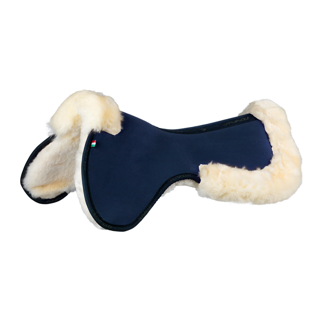 Acavallo Memory Foam Sheepskin Classic Full Half Pad - Blue / Natural
