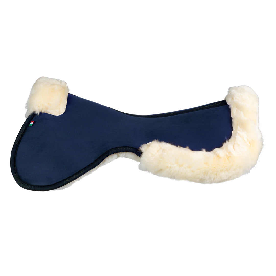Acavallo Memory Foam Sheepskin Classic Full Half Pad - Blue / Natural