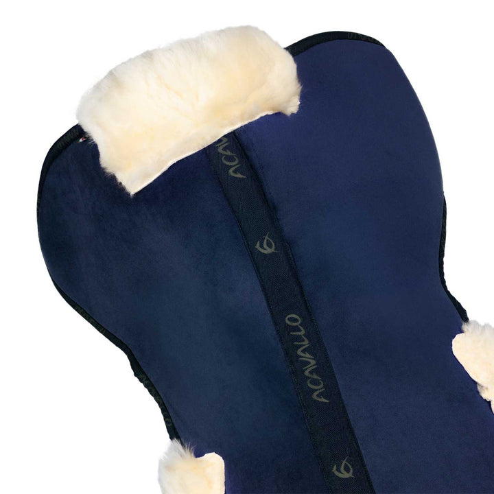 Acavallo Memory Foam Sheepskin Classic Full Half Pad - Blue / Natural