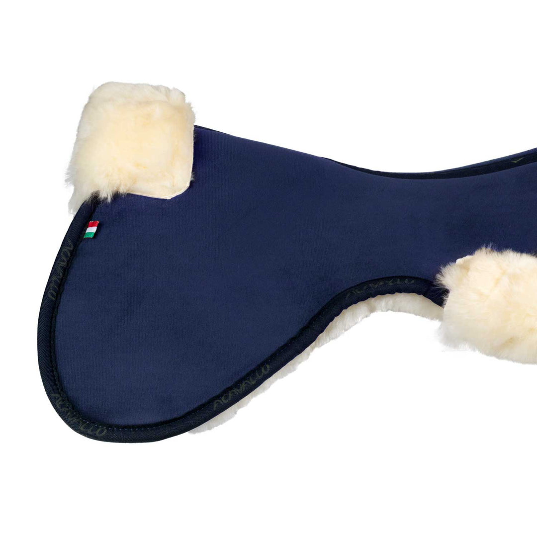 Acavallo Memory Foam Sheepskin Classic Full Half Pad - Blue / Natural