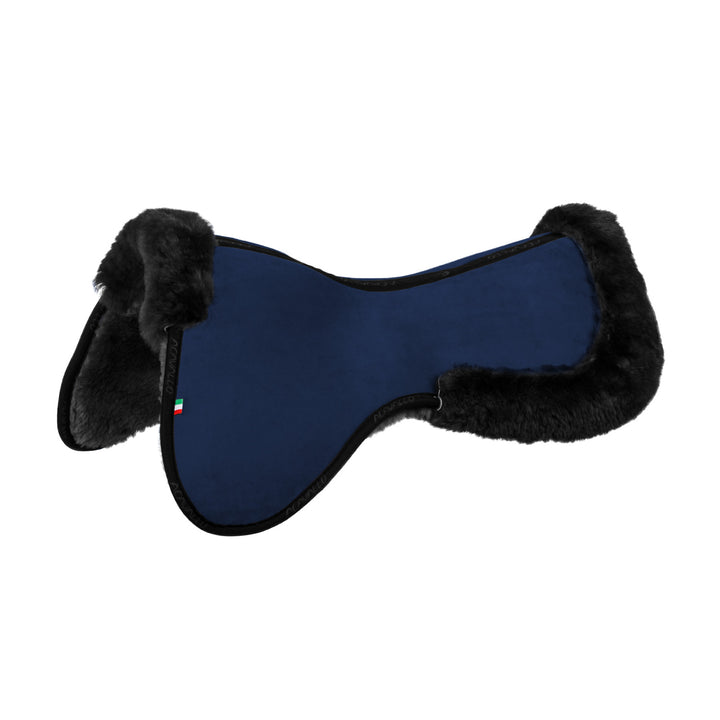 Acavallo Memory Foam Sheepskin Classic Full Half Pad - Blue / Black
