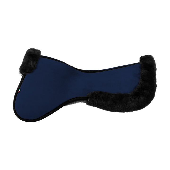 Acavallo Memory Foam Sheepskin Classic Full Half Pad - Blue / Black