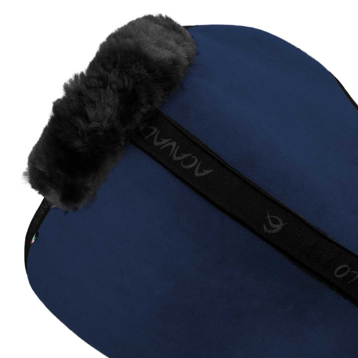 Acavallo Memory Foam Sheepskin Classic Full Half Pad - Blue / Black