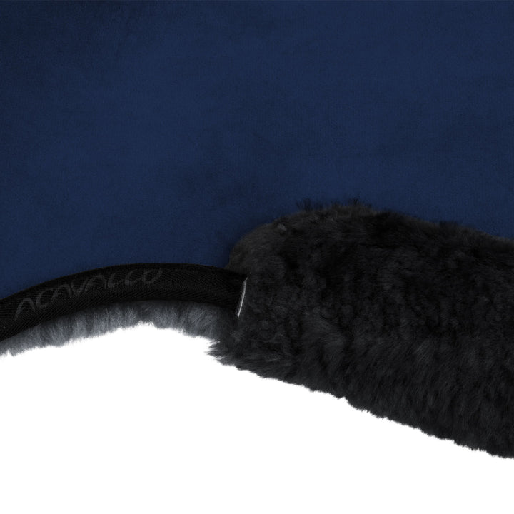Acavallo Memory Foam Sheepskin Classic Full Half Pad - Blue / Black