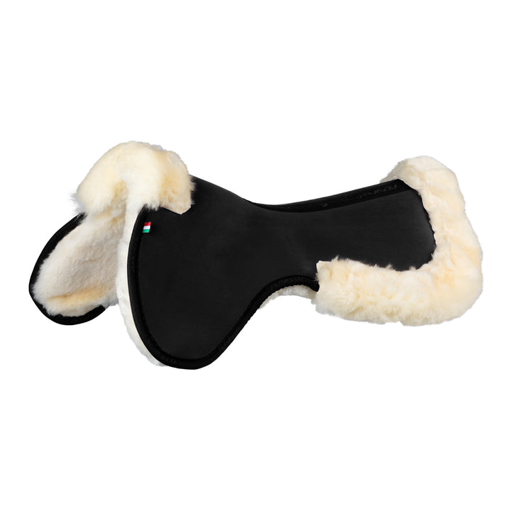 Acavallo Memory Foam Sheepskin Classic Full Half Pad - Black / Natural