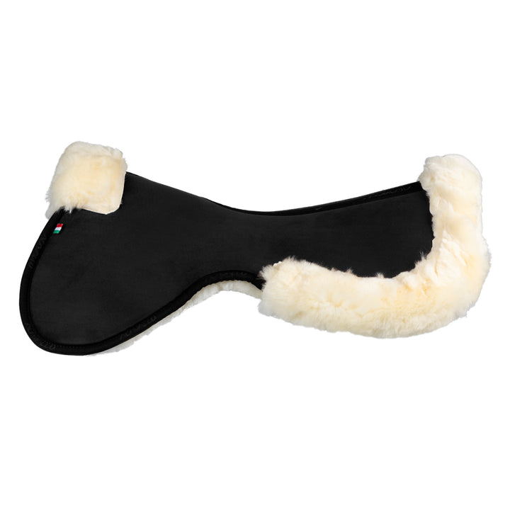 Acavallo Memory Foam Sheepskin Classic Full Half Pad - Black / Natural