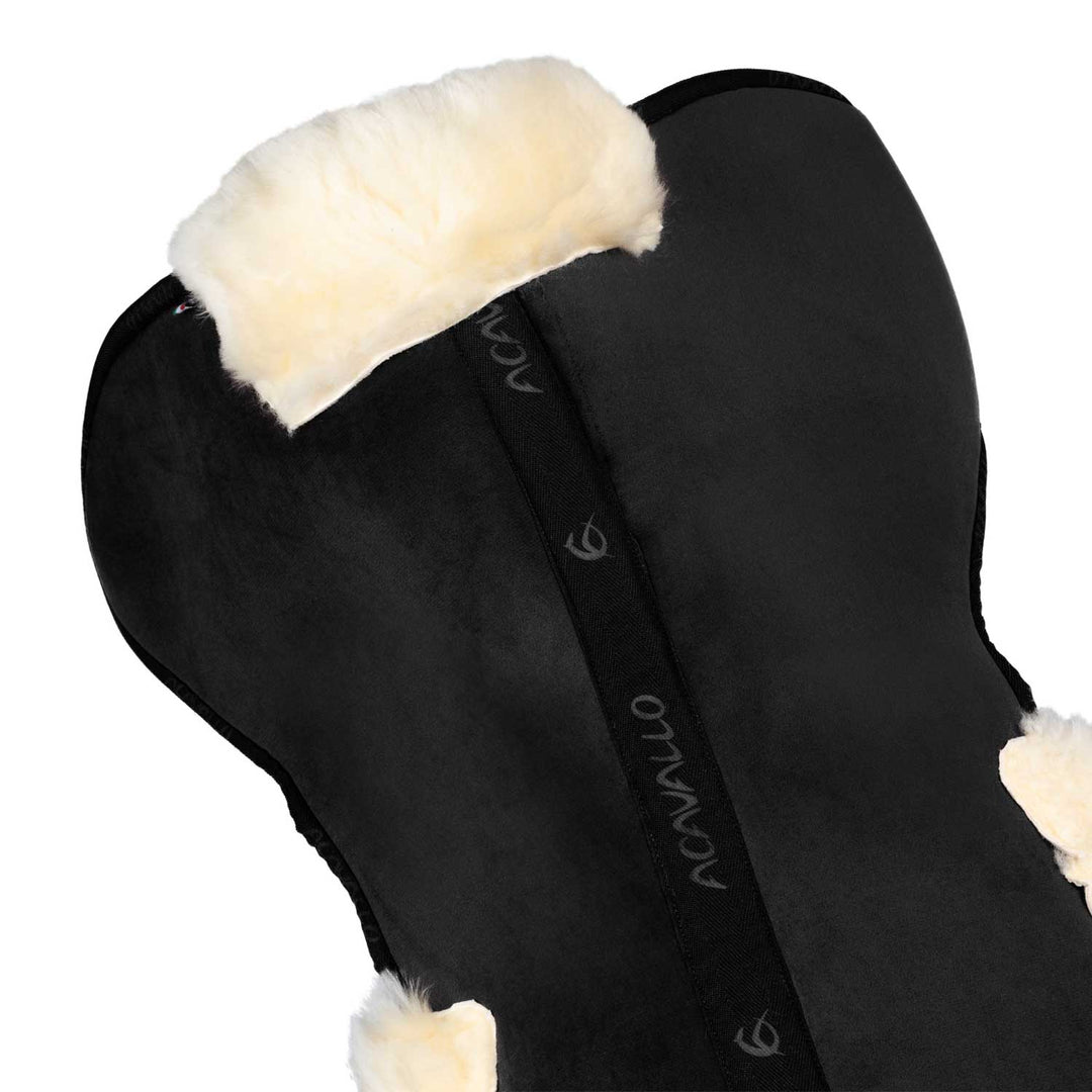Acavallo Memory Foam Sheepskin Classic Full Half Pad - Black / Natural