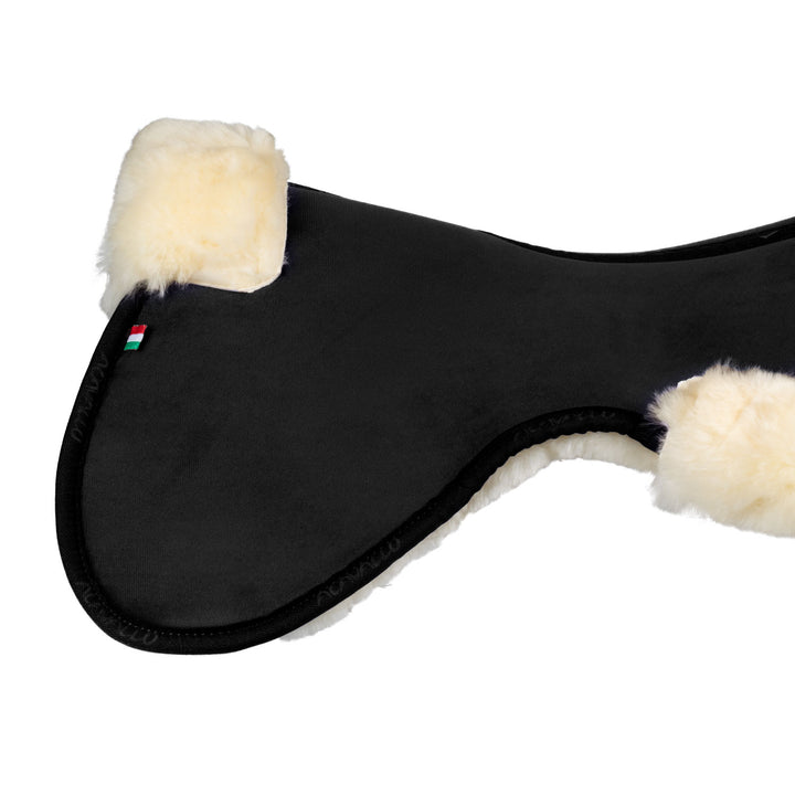 Acavallo Memory Foam Sheepskin Classic Full Half Pad - Black / Natural
