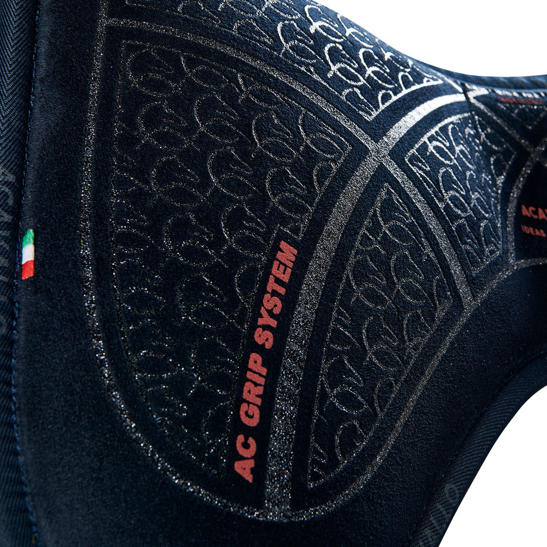 Acavallo Memory Foam Classic AC Grip - Blue Half Pad - AC-Grip System Silver