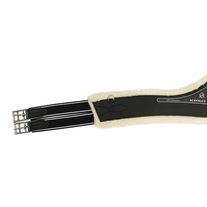 Acavallo Jumping Girth Classic Gel Faux Sheepskin - Black