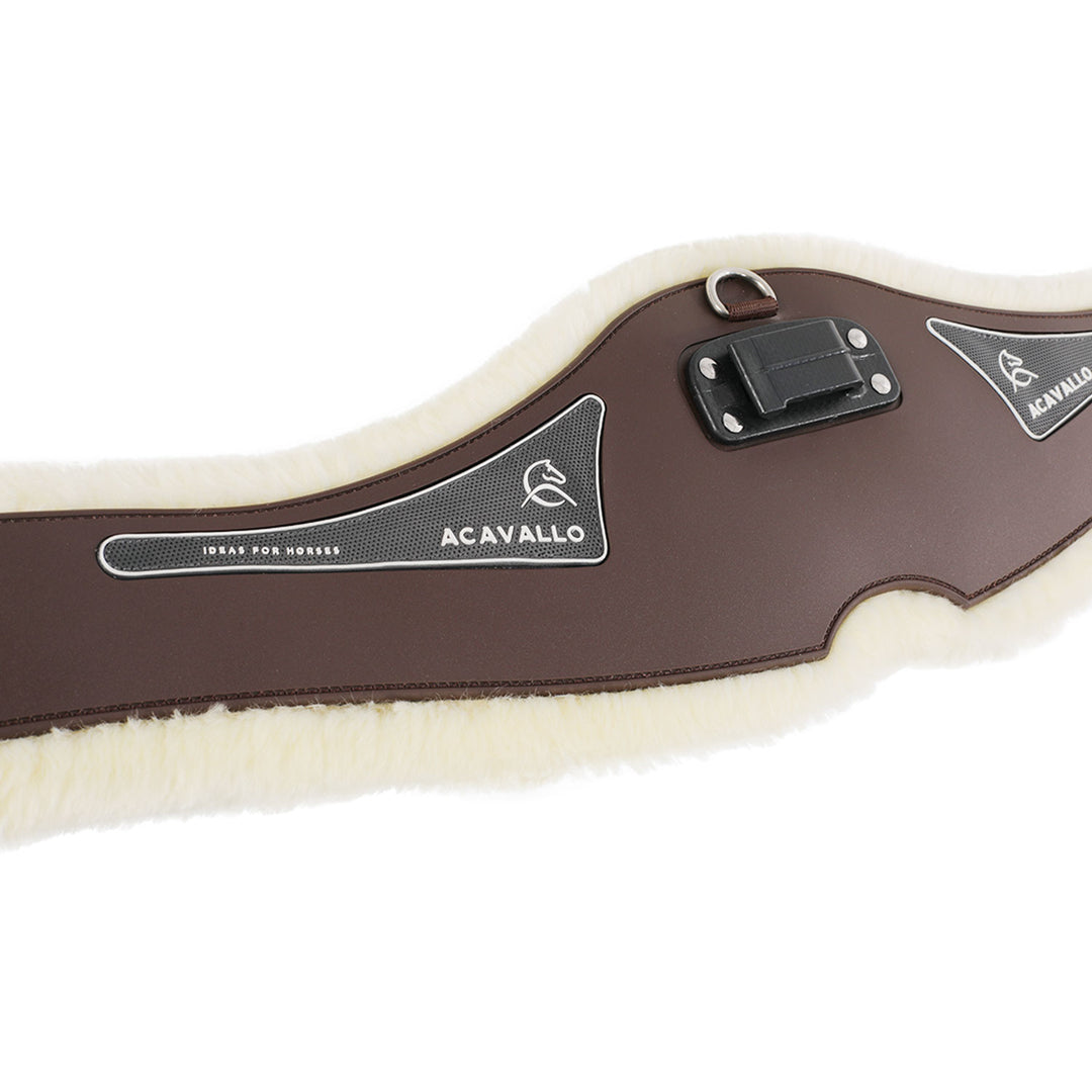 Acavallo Jumping Girth Classic Gel Faux Sheepskin - Dark Brown