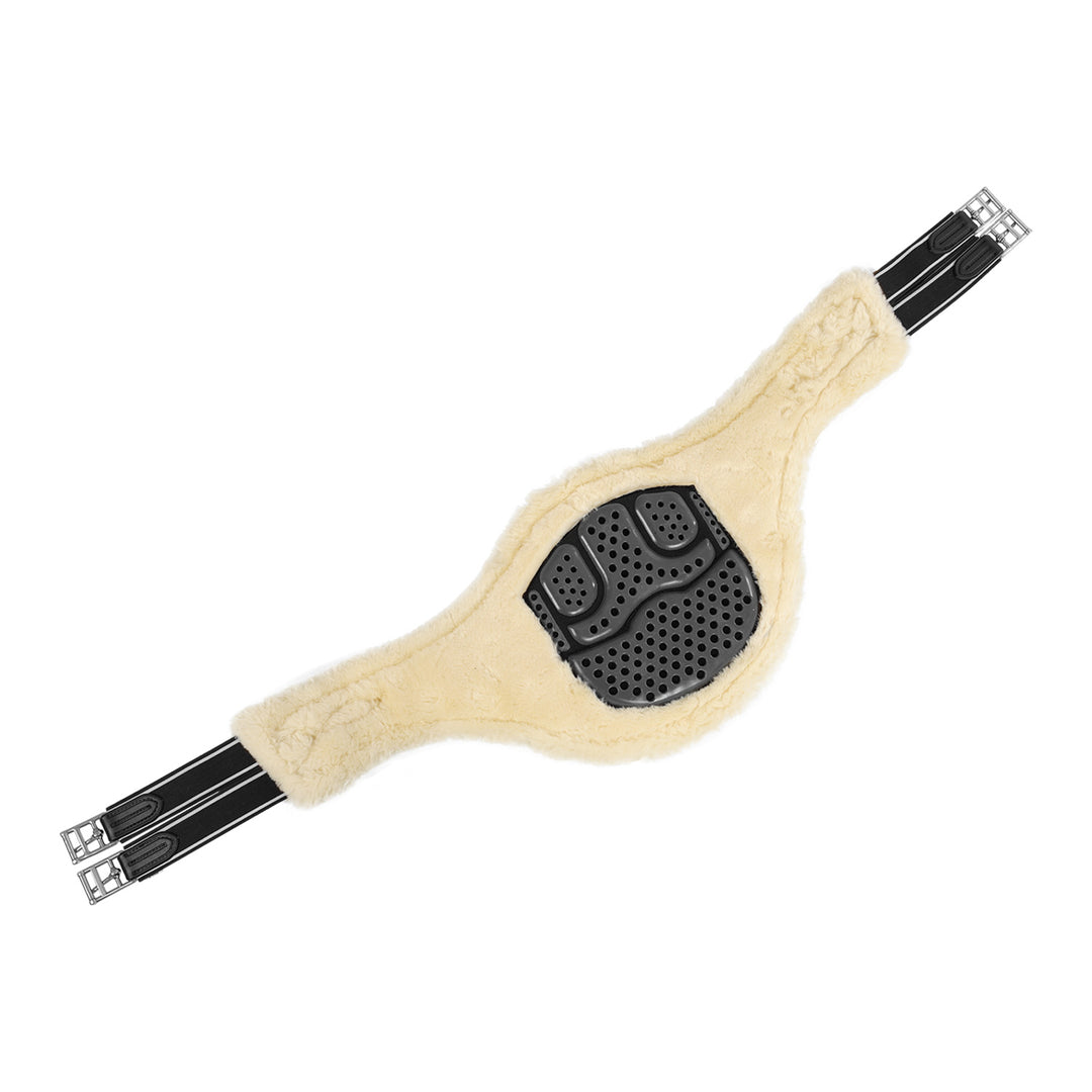 Acavallo Jumping Stud Guard Girth Classic Gel Faux Sheepskin - Black