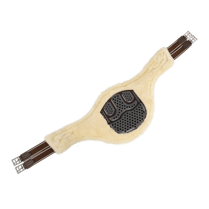 Acavallo Jumping Stud Guard Girth Classic Gel Faux Sheepskin - Dark Brown