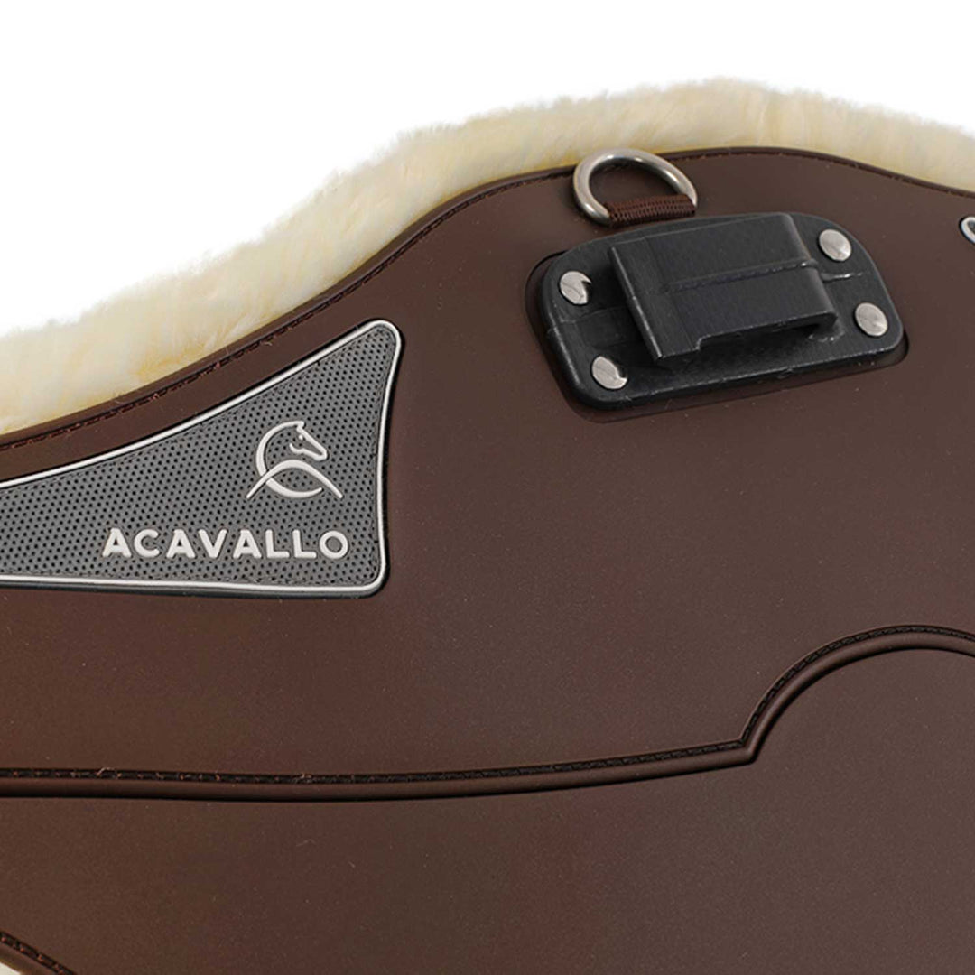 Acavallo Jumping Stud Guard Girth Classic Gel Faux Sheepskin - Dark Brown