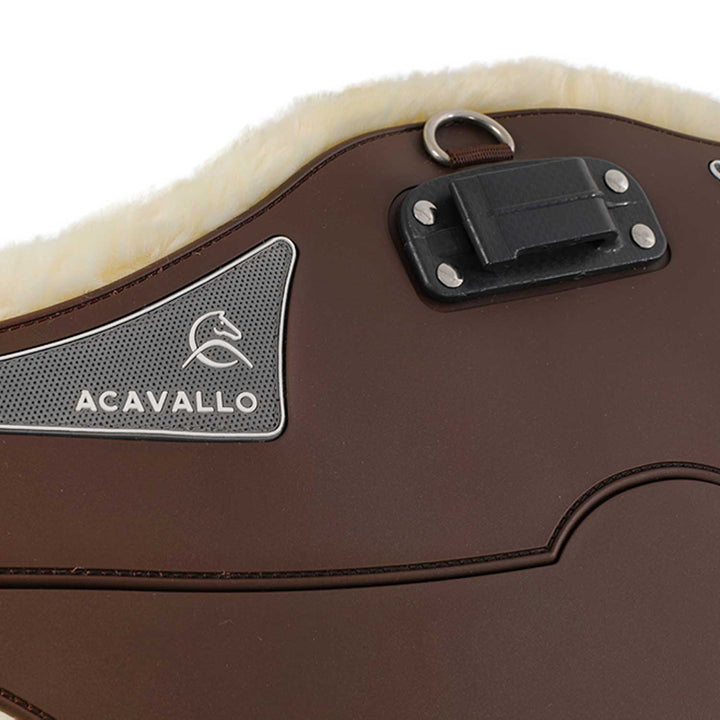 Acavallo Jumping Stud Guard Girth Classic Gel Faux Sheepskin - Dark Brown