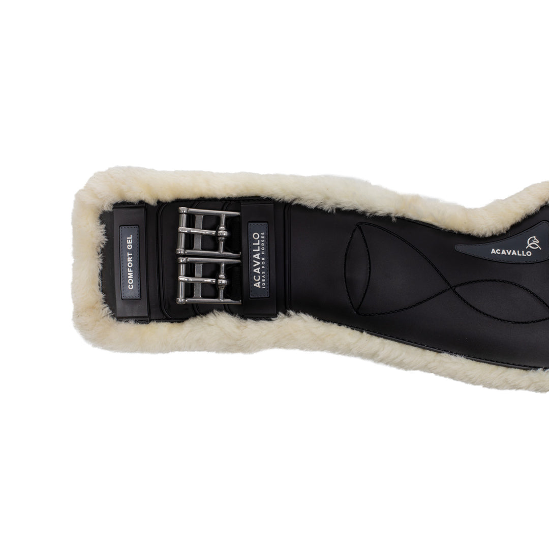Acavallo Dressage Girth Classic Gel Sheepskin - Black