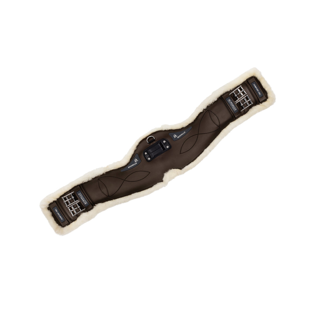 Acavallo Dressage Girth Classic Gel Sheepskin - Dark Brown