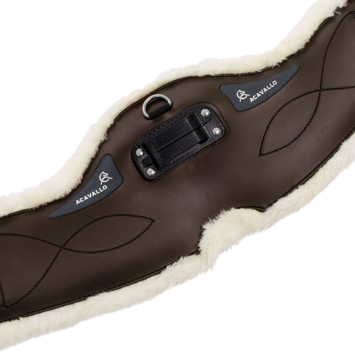 Acavallo Dressage Girth Classic Gel Sheepskin - Dark Brown