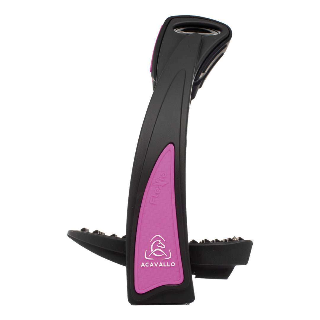 Acavallo Flexia Stirrups - Black/Fucsia