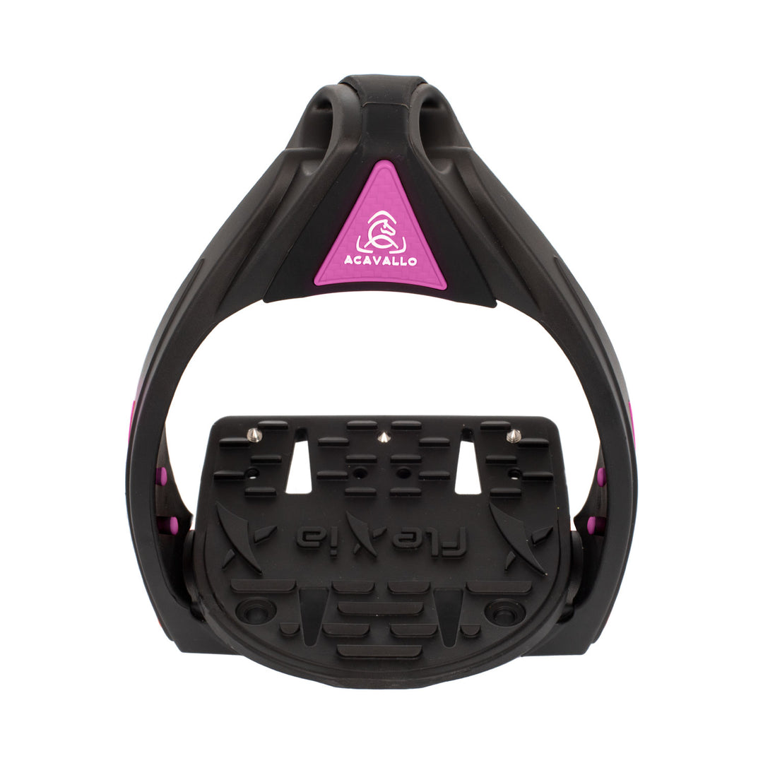Acavallo Flexia Stirrups - Black/Fucsia