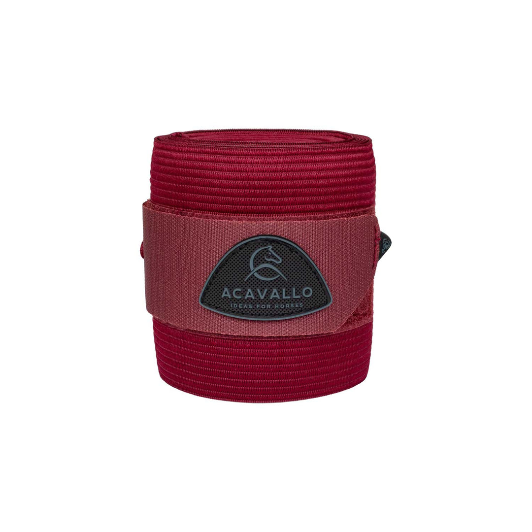 Acavallo Elasticated Exercise Bandages Fleece - Burgundy