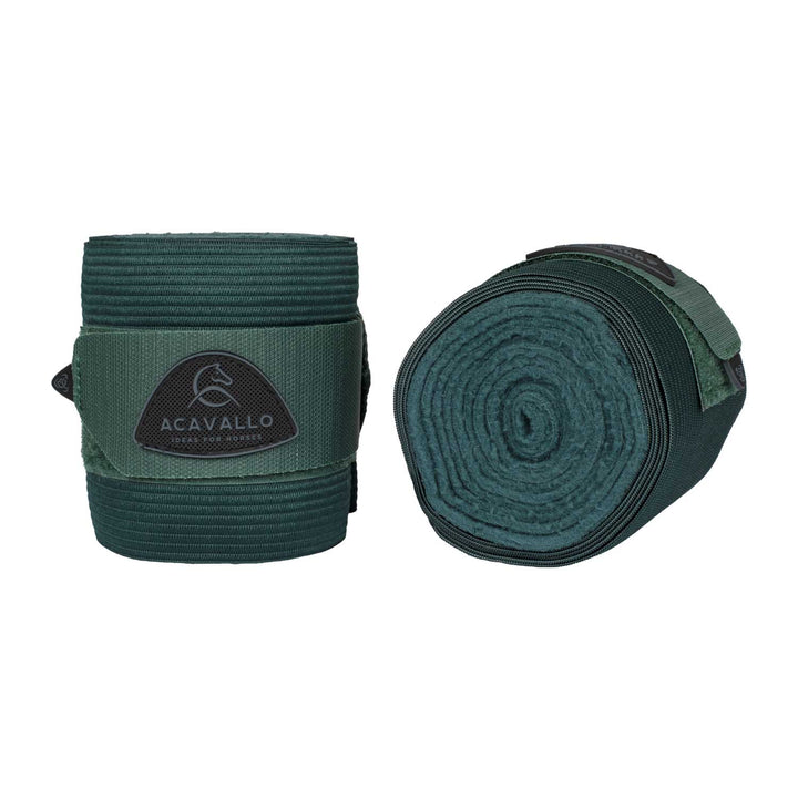 Acavallo Elasticated Exercise Bandages Fleece - Hunter Green